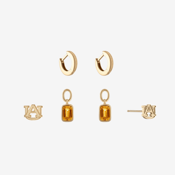 Auburn Florentine Earring Bundle Studs and Hoops Gold 