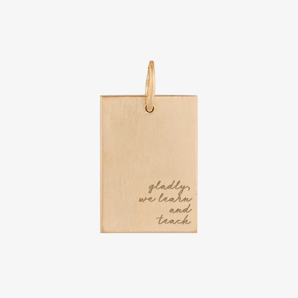 Illinois State Motto Rectangle Pendant