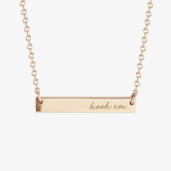 UT Hook Em Horizontal Bar Necklace