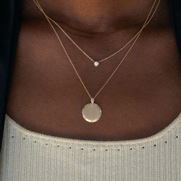 Vintage Louis Vuitton Monogram Bar and Circle Pendant Necklace Rose Chain silver\/gold Pendant