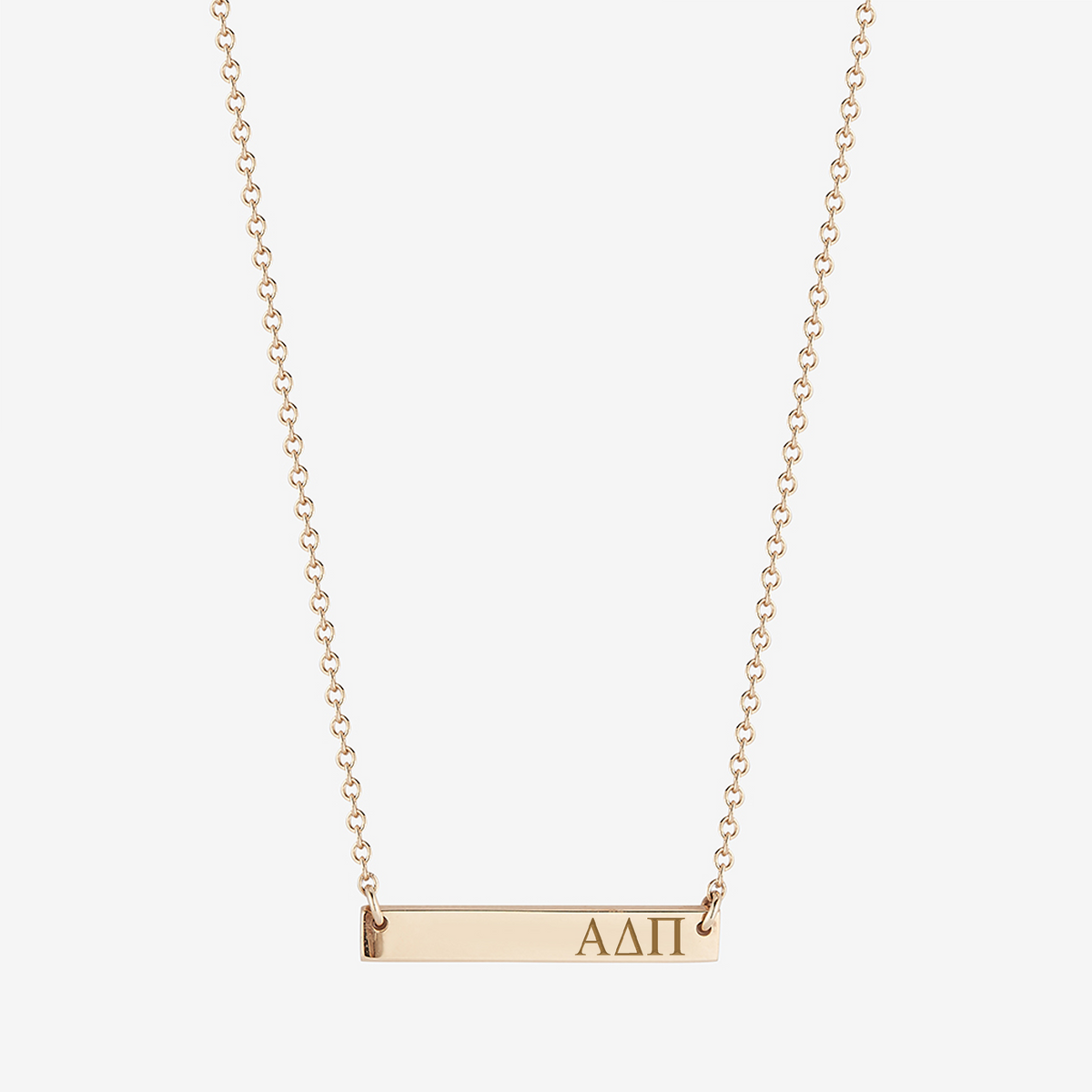 Alpha Delta Pi Horizontal Bar Necklace in Cavan Gold and 14K Gold