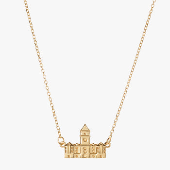 Gold Clemson Tillman Hall Necklace