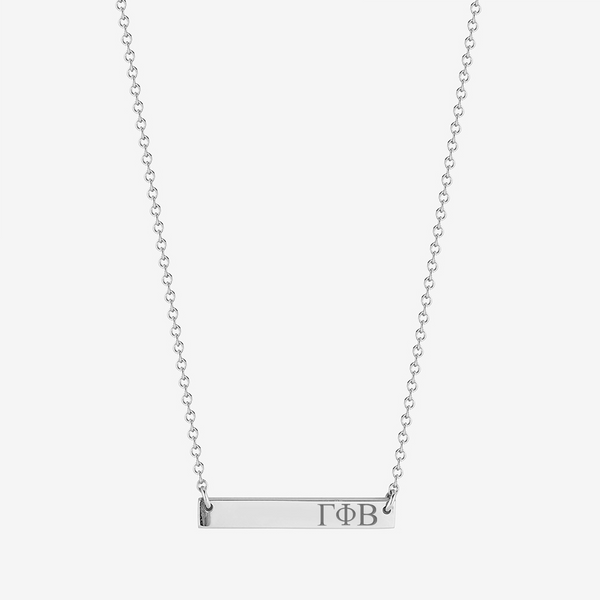 Gamma Phi Beta Horizontal Bar Necklace in Sterling Silver