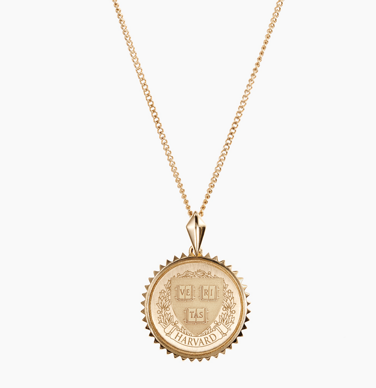 Harvard Crest Gold Sunburst Necklace