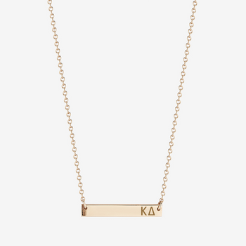 Kappa Delta Horizontal Bar Necklace in Cavan Gold and 14K Gold