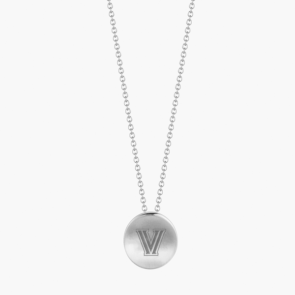Villanova V Necklace Sterling Silver / Front Engraving