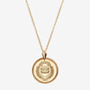 Gold Yale Florentine Crest Necklace Petite