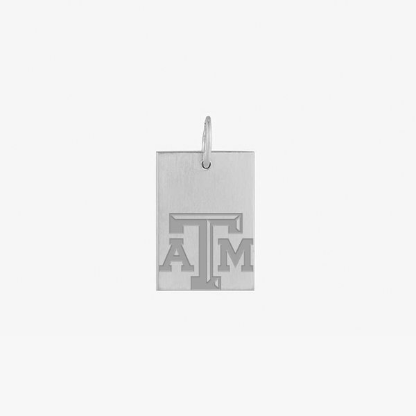 Texas A&M Rectangle Necklace Pendant Silver