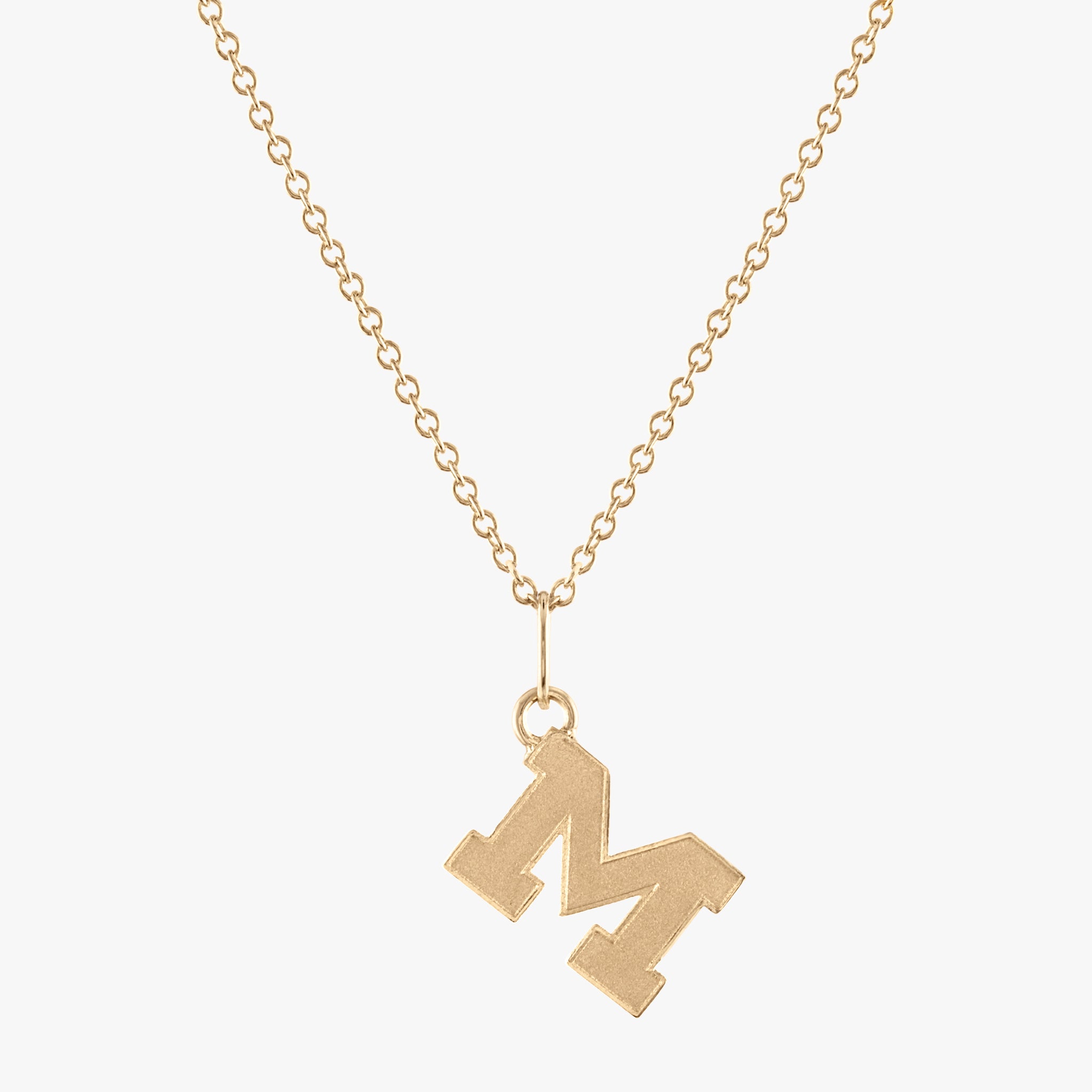 Letter m charm on sale necklace