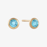 Blue Topaz Bezel Studs