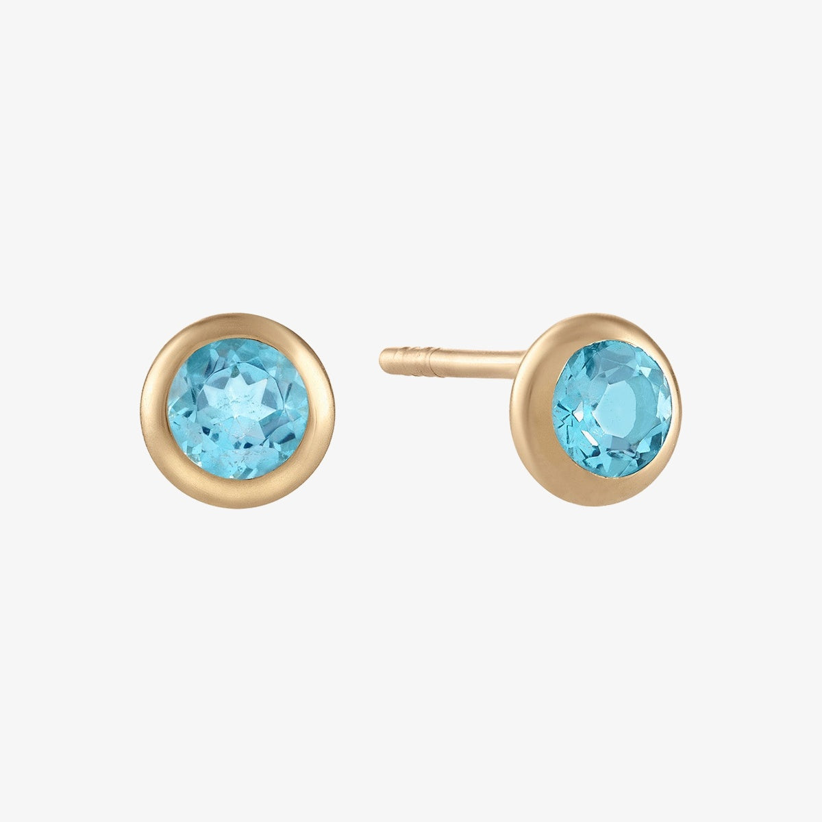 Blue Topaz Bezel Studs