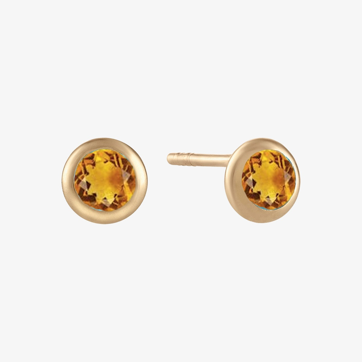 Citrine Bezel Studs
