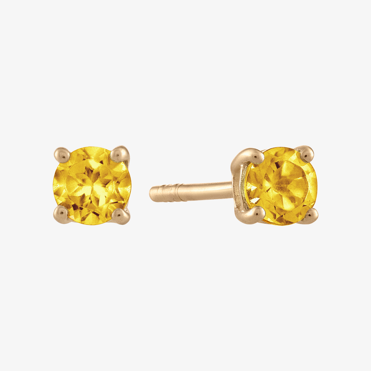 Yellow Citrine Stud Earrings