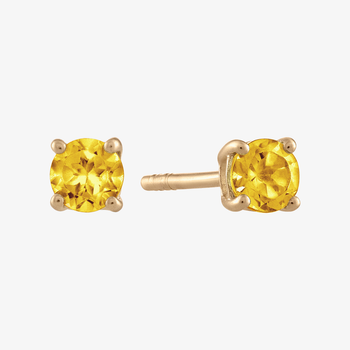 Yellow Citrine Stud Earrings