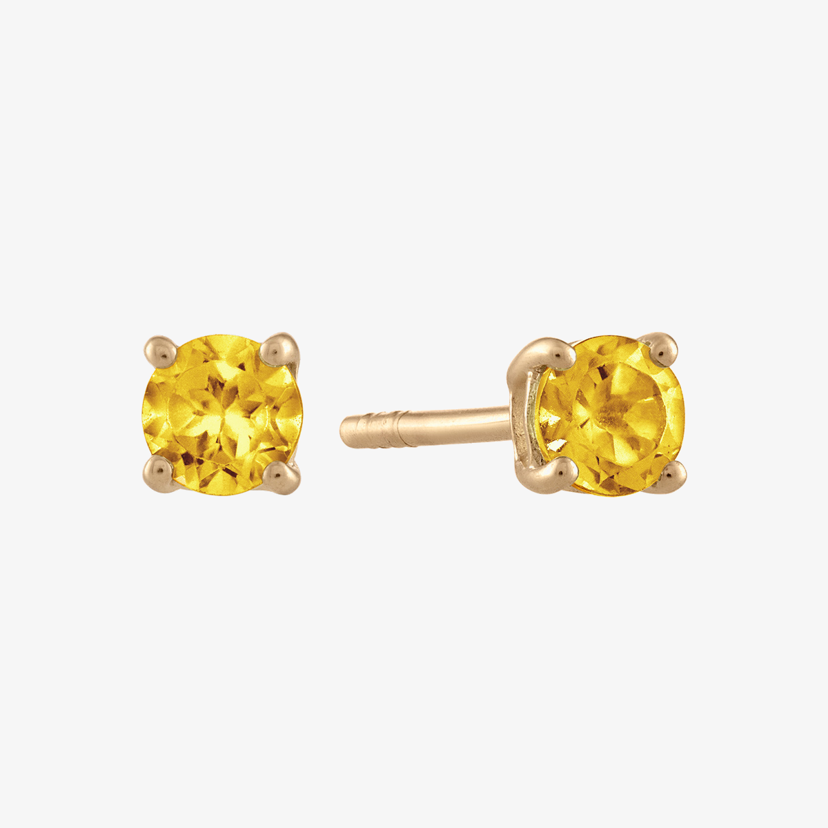 Yellow Citrine Stud Earrings