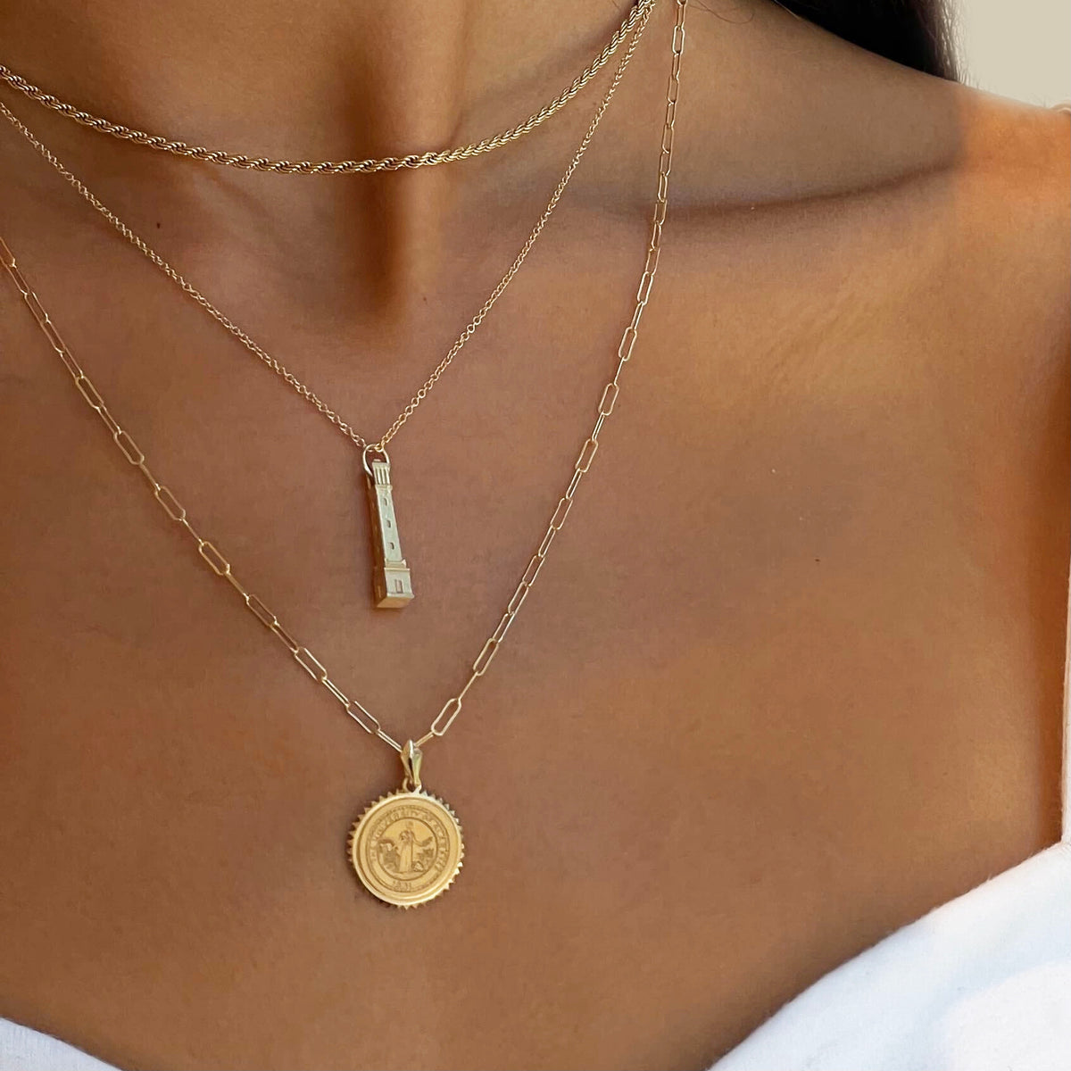 Alabama Sunburst Pendant on figure