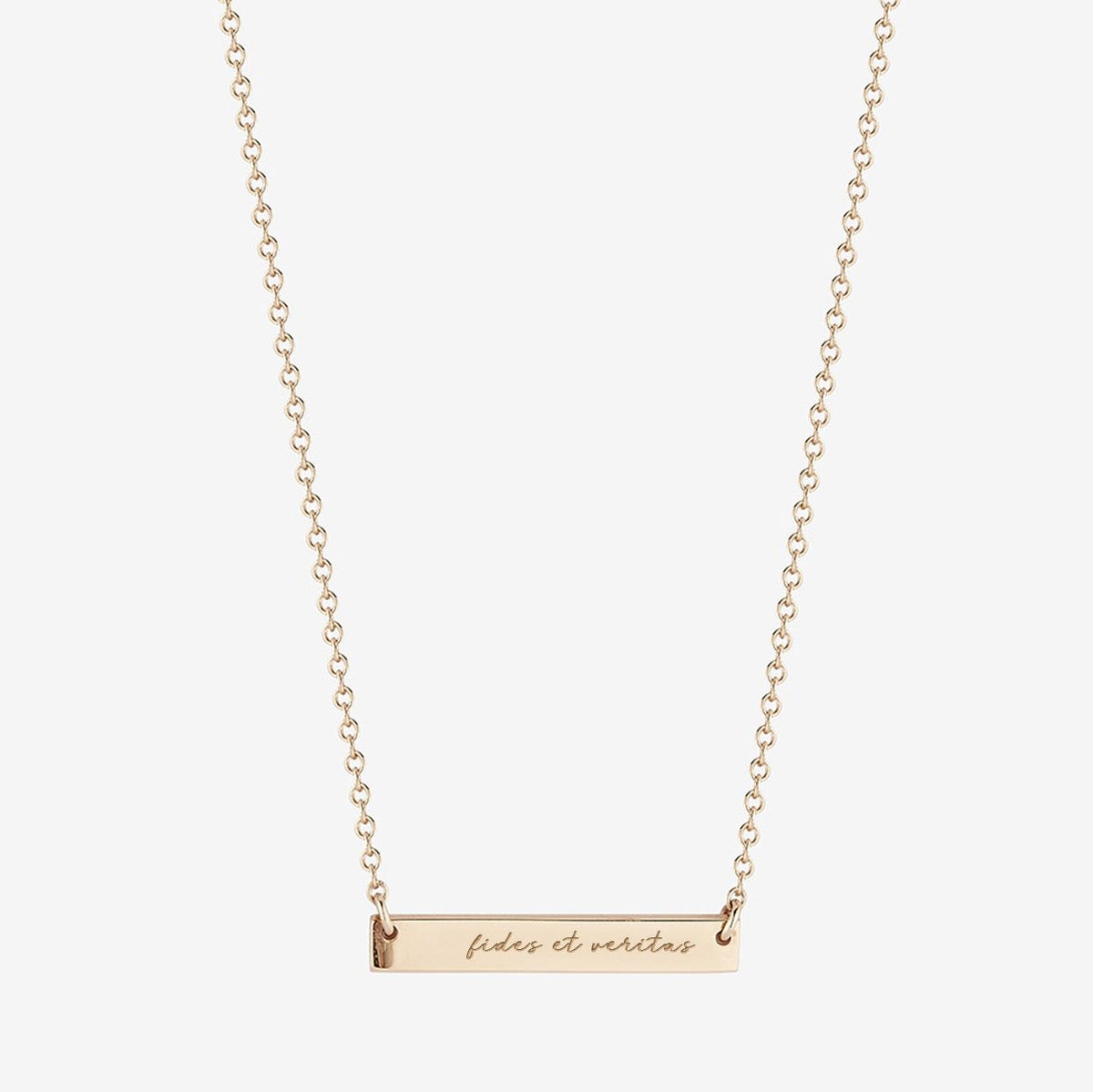 St Lawrence Fides et Veritas Horizontal Bar Necklace