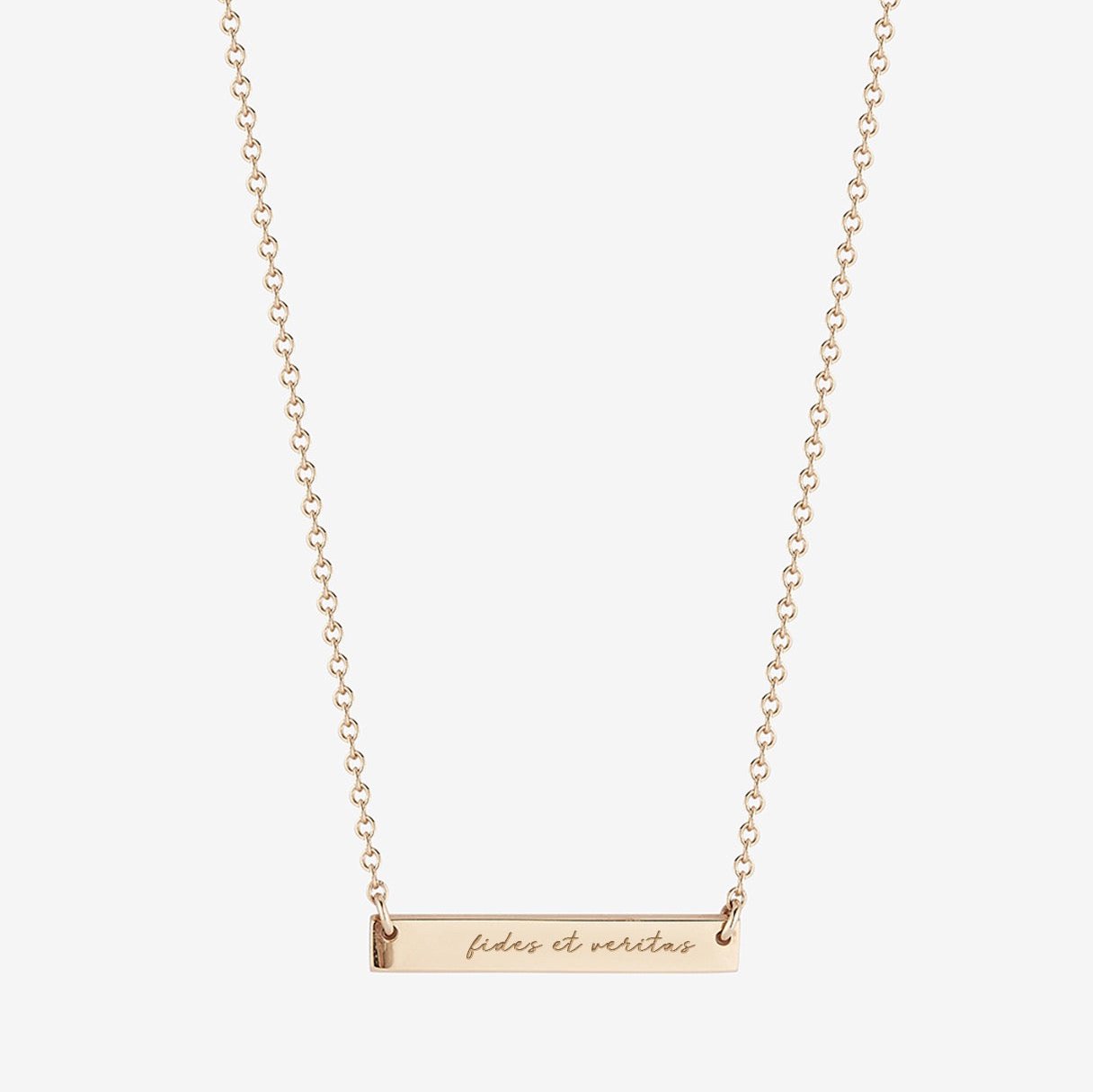 St. Lawrence Fides et Veritas Horizontal Bar Necklace