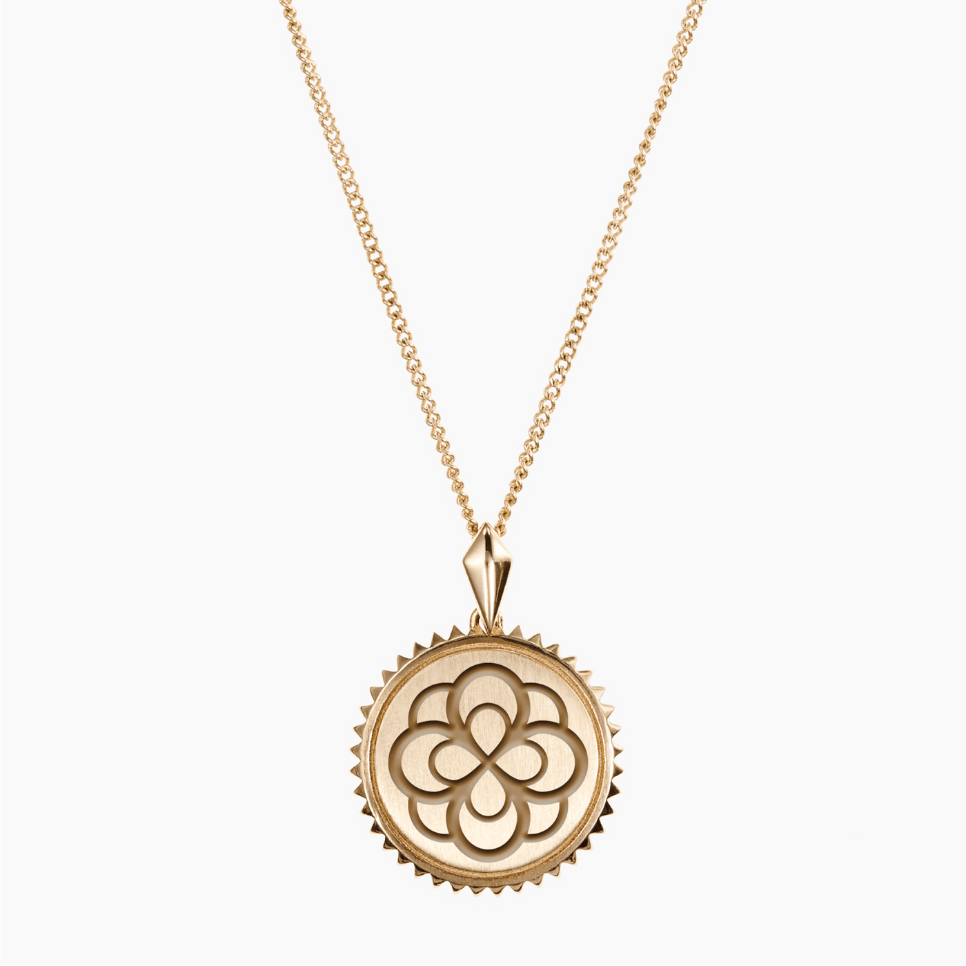 Alpha Omicron Pi Sunburst Rose Pendant