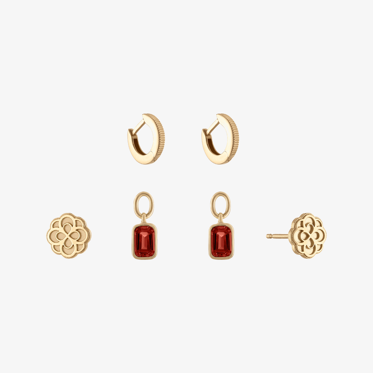 Alpha Omicron Pi Rose Florentine Earring Bundle