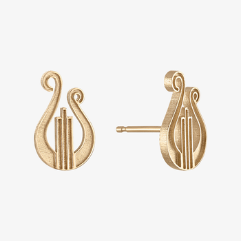 Alpha Chi Omega Lyre Stud Earrings