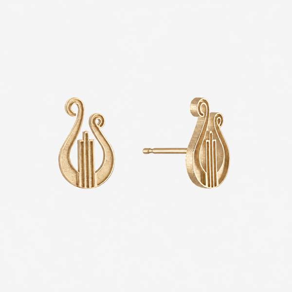 Alpha Chi Omega Lyre Stud Earrings