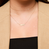 Alpha Delta Pi Horizontal Bar Necklace shown on figure in gold