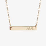 Alpha Omicron Pi Horizontal Bar Necklace