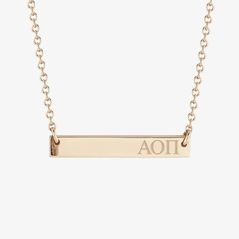 Alpha Omicron Pi Horizontal Bar Necklace