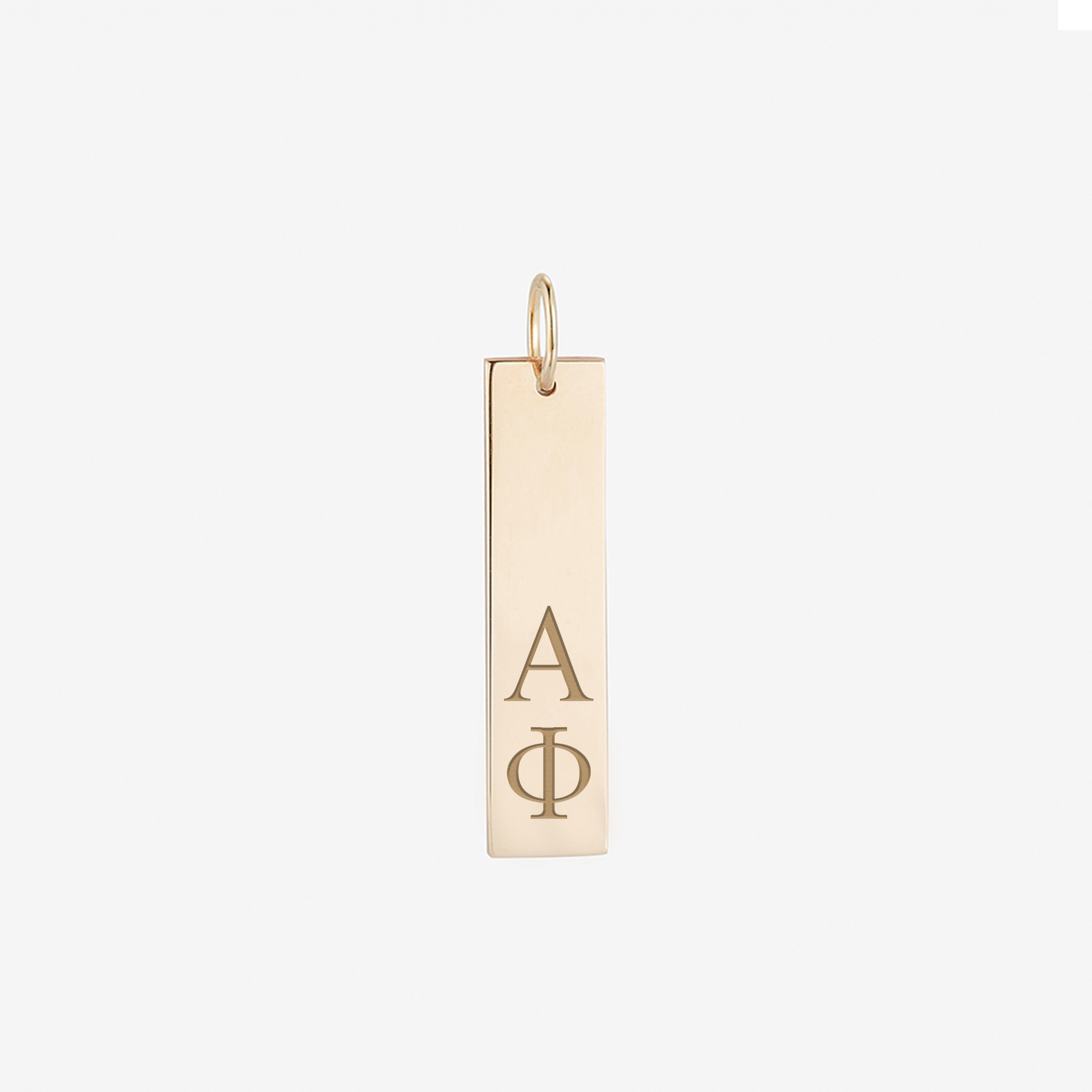 Vertical Bar Necklace, with Alpha Phi engraved into the bottom