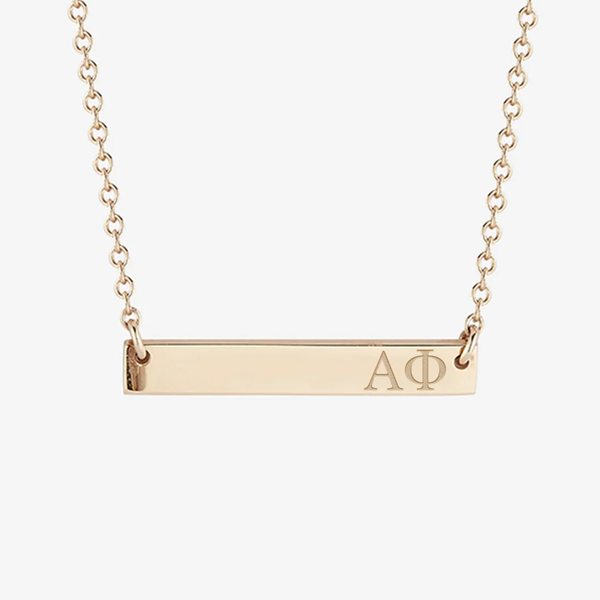 Alpha Phi Horizontal Bar Necklace