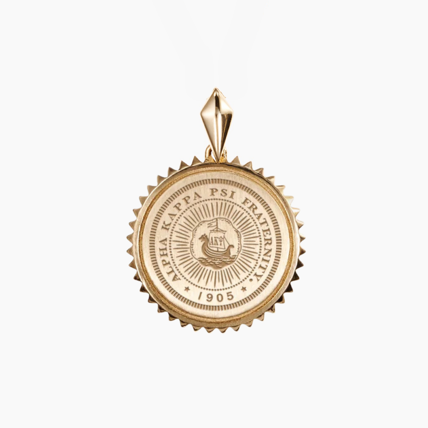 Alpha Kappa Psi Sunburst Crest Pendant