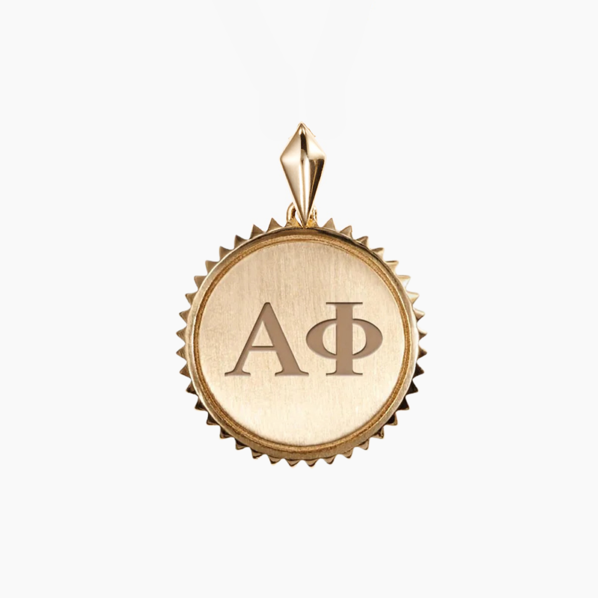 Alpha Phi Sunburst Letters Pendant