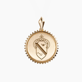 Alpha Phi Sunburst Crest Pendant