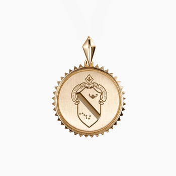 Alpha Phi Sunburst Crest Pendant