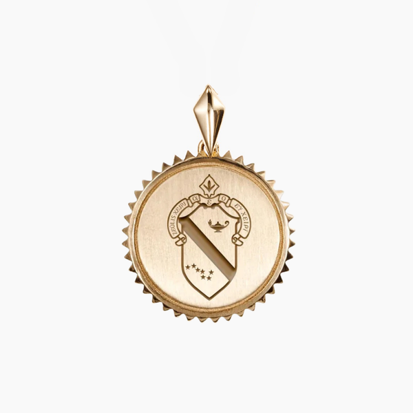 Alpha Phi Sunburst Crest Pendant