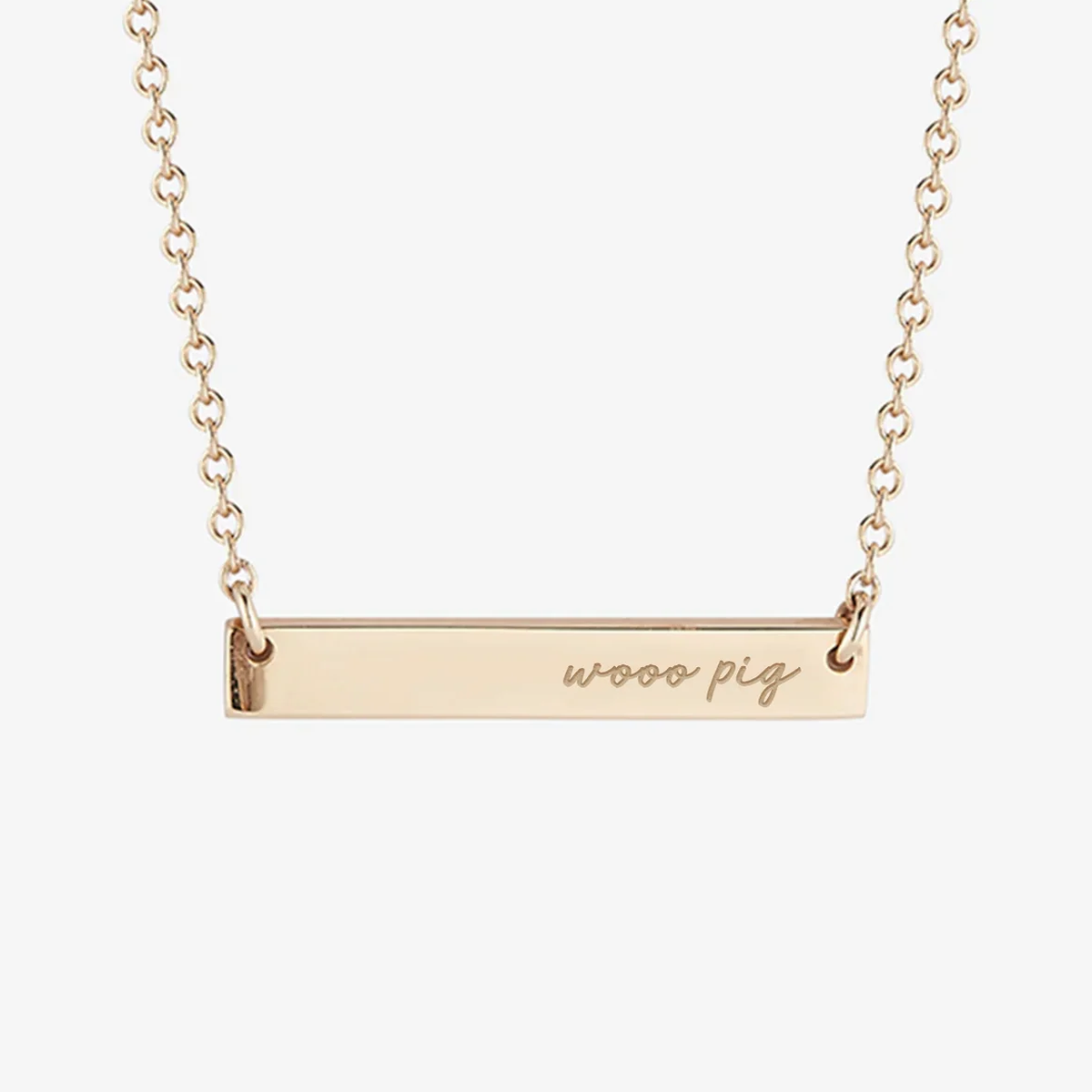 Arkansas Wooo Pig Horizontal Bar Necklace