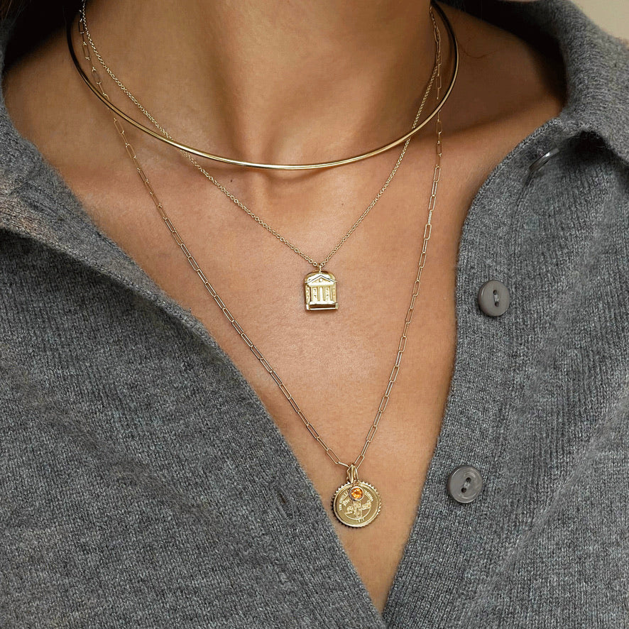 UVA Rotunda Pendant on figure