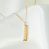 Columbia Blue Topaz Gemstone Bar laydown shown in gold