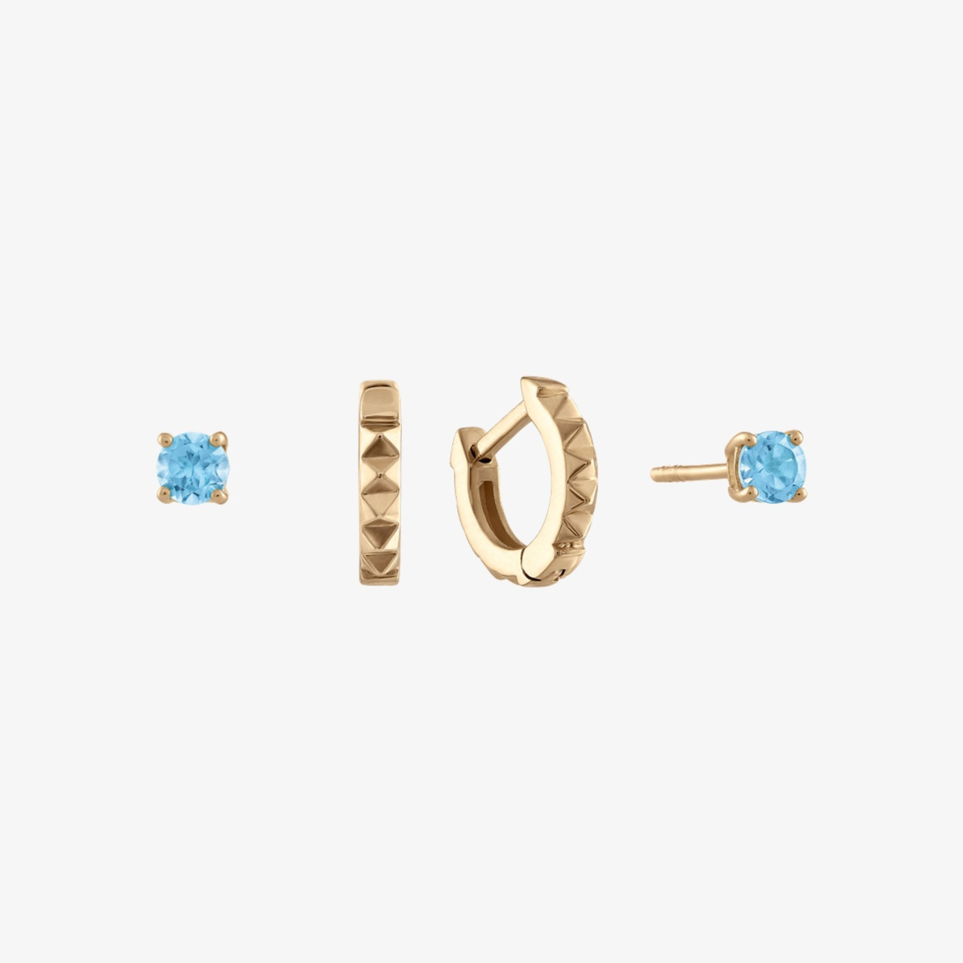 Blue Topaz Stud Earring Bundle