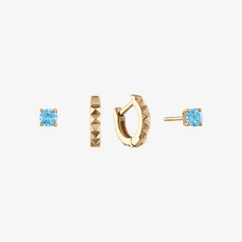 Blue Topaz Stud Earring Bundle