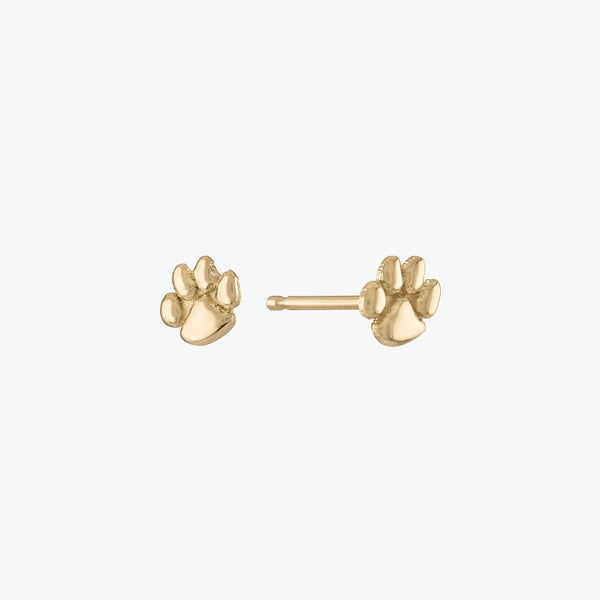 Clemson Paw Stud Earring Pair Gold