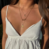 Tennessee Sunburst shown on figure in gold on Cable Chain with Tennessee Logo Charm on Cable Chain
