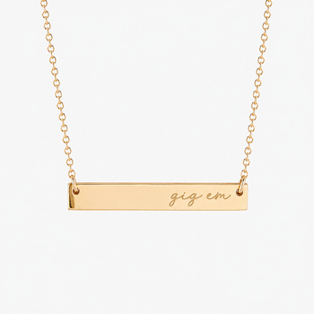 Texas A&M Gig 'Em Horizontal Bar Necklace