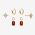 Garnet North Star Florentine Earring Bundle