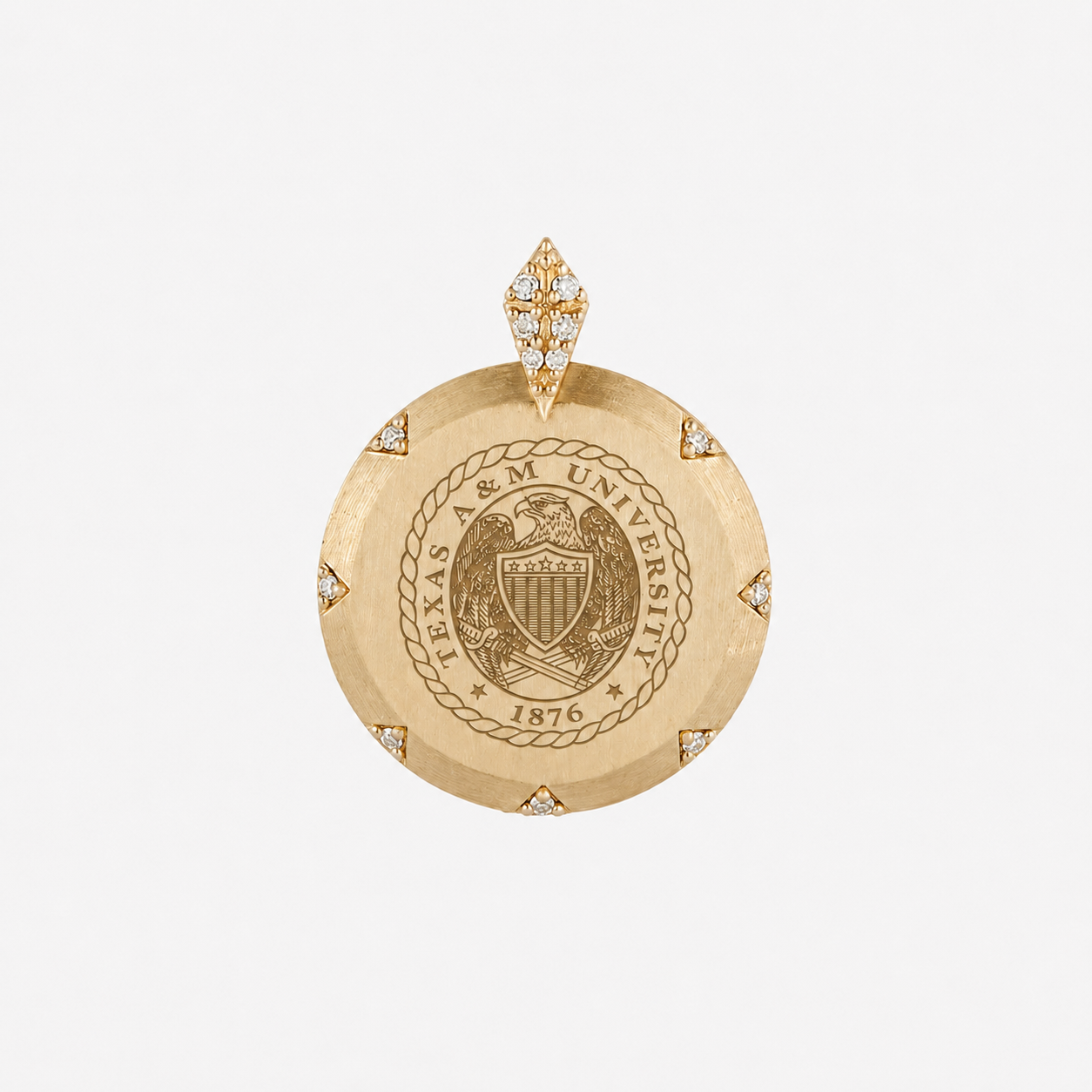 Texas A&M Crest 7-Point Diamond Pendant