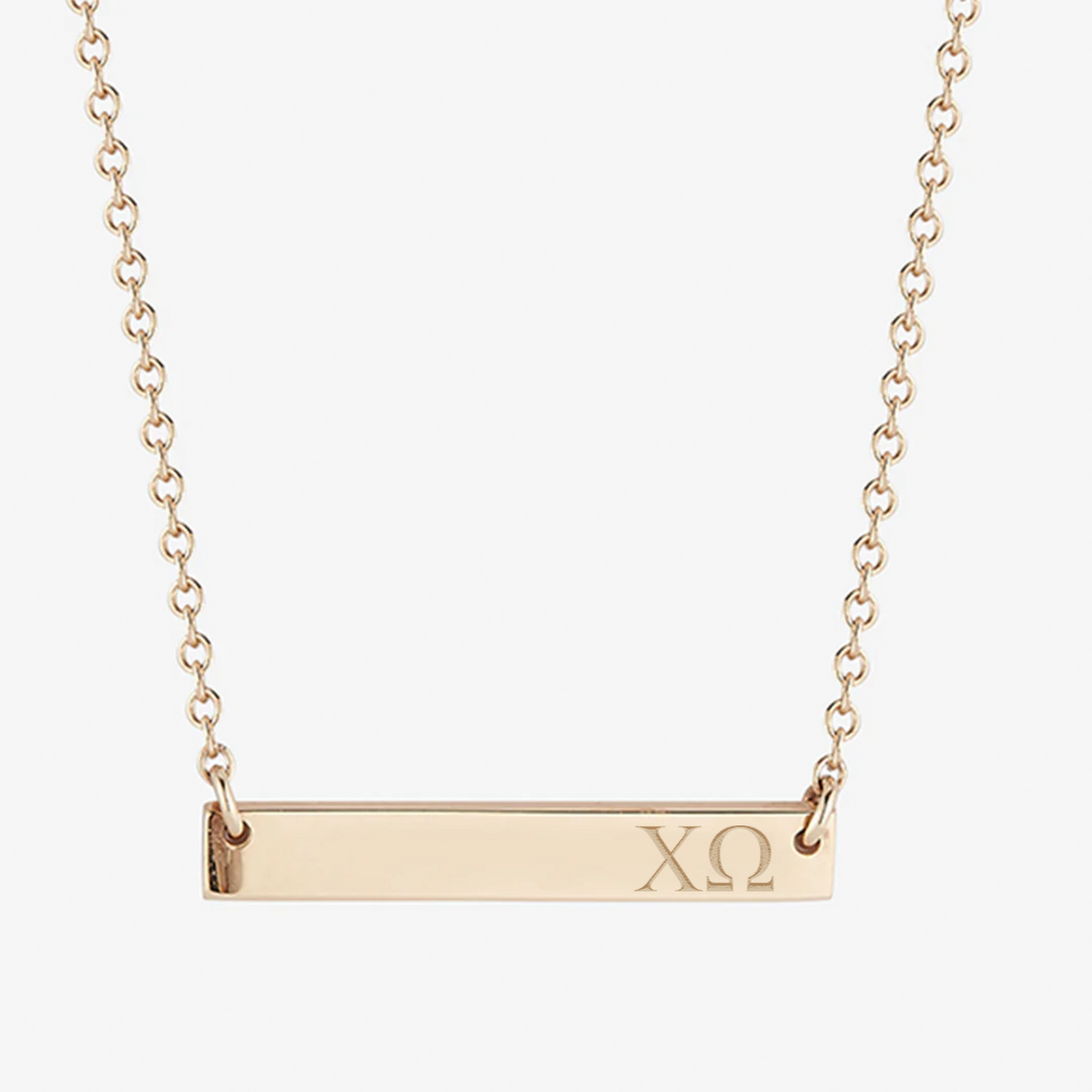 Chi Omega Horizontal Bar Necklace