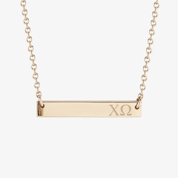 Chi Omega Horizontal Bar Necklace
