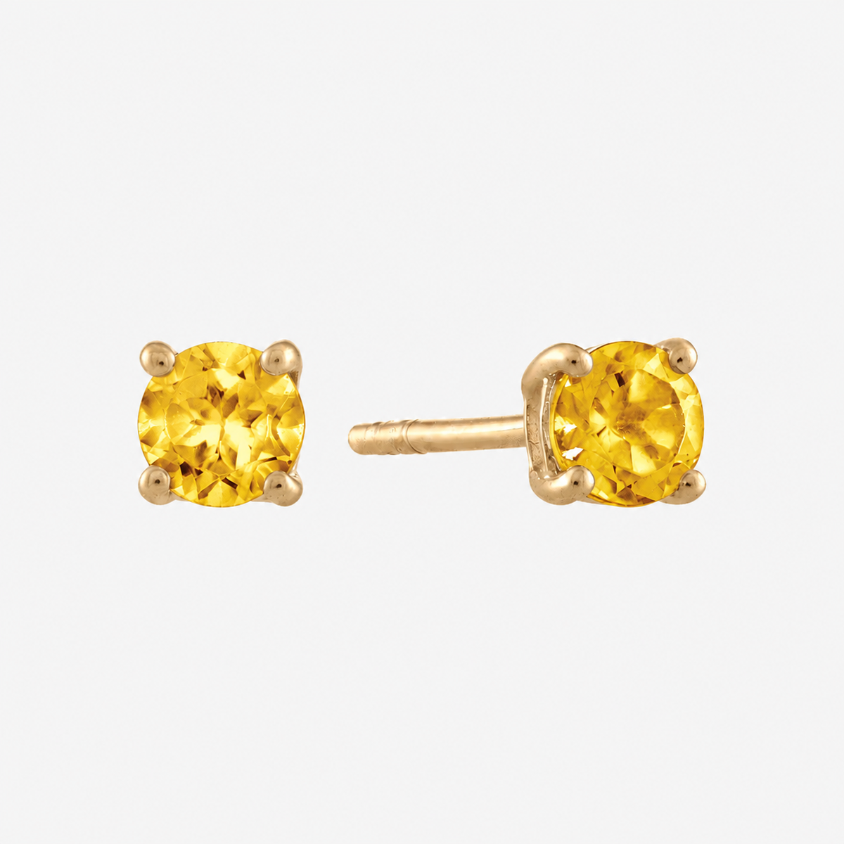 Yellow Citrine Stud Earrings