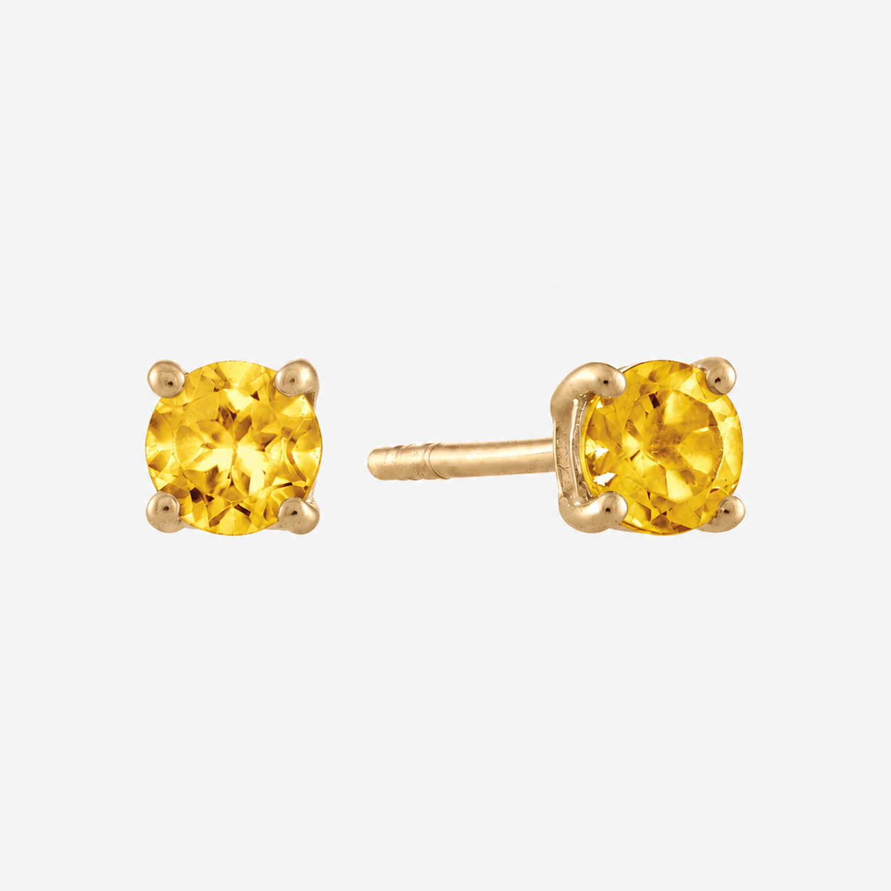 Yellow Citrine Stud Earrings